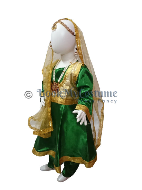 BookMyCostume Kathak Indian Classical Dance Costume for Girls | Kids Adult With Heavy Jewelry Set